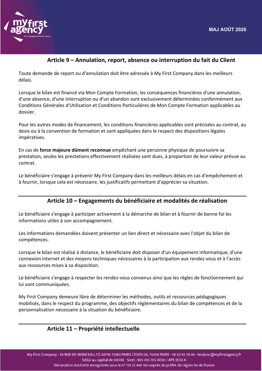 Conditions générales de vente — page 6 sur 10