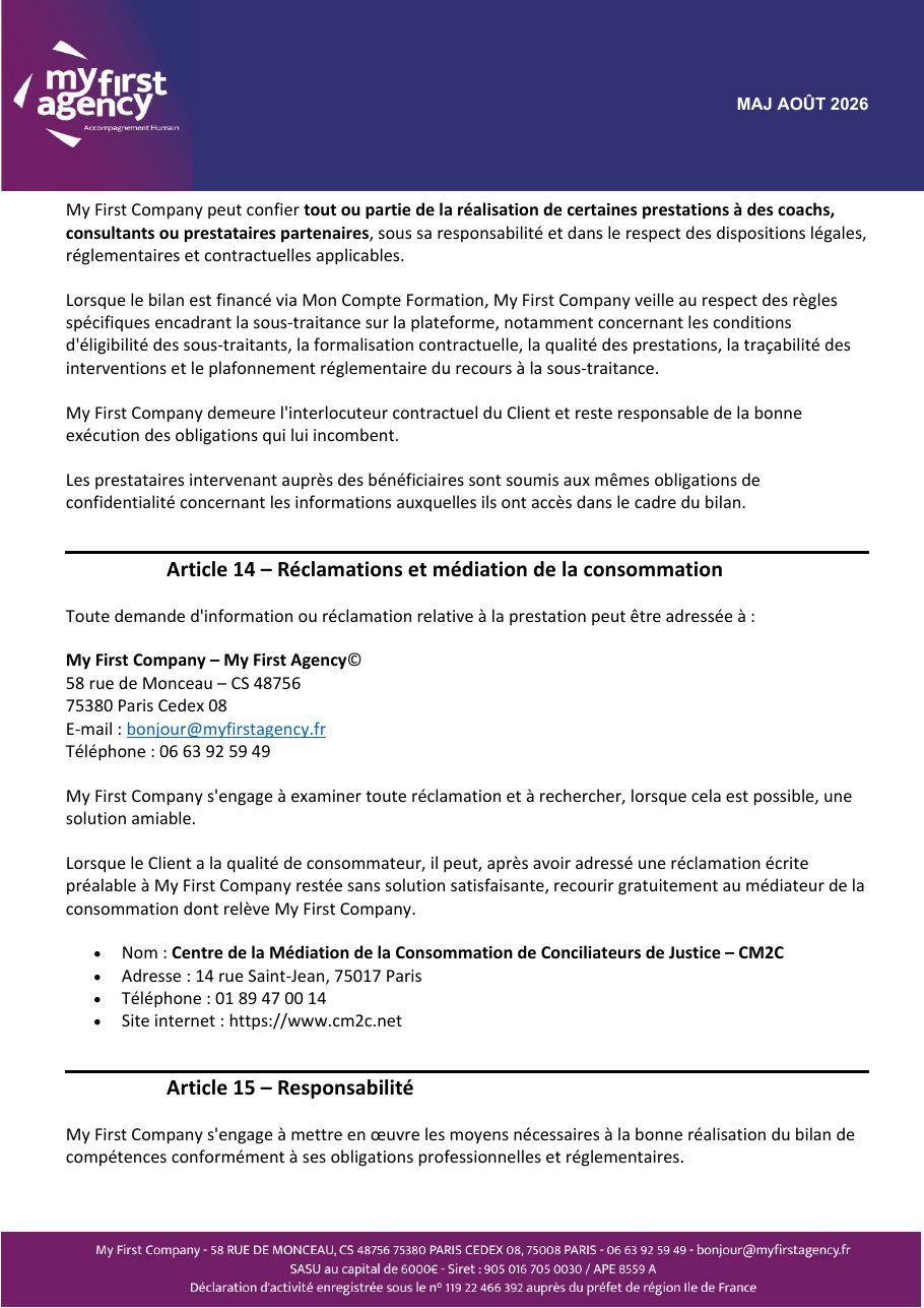 Conditions générales de vente — page 8 sur 10