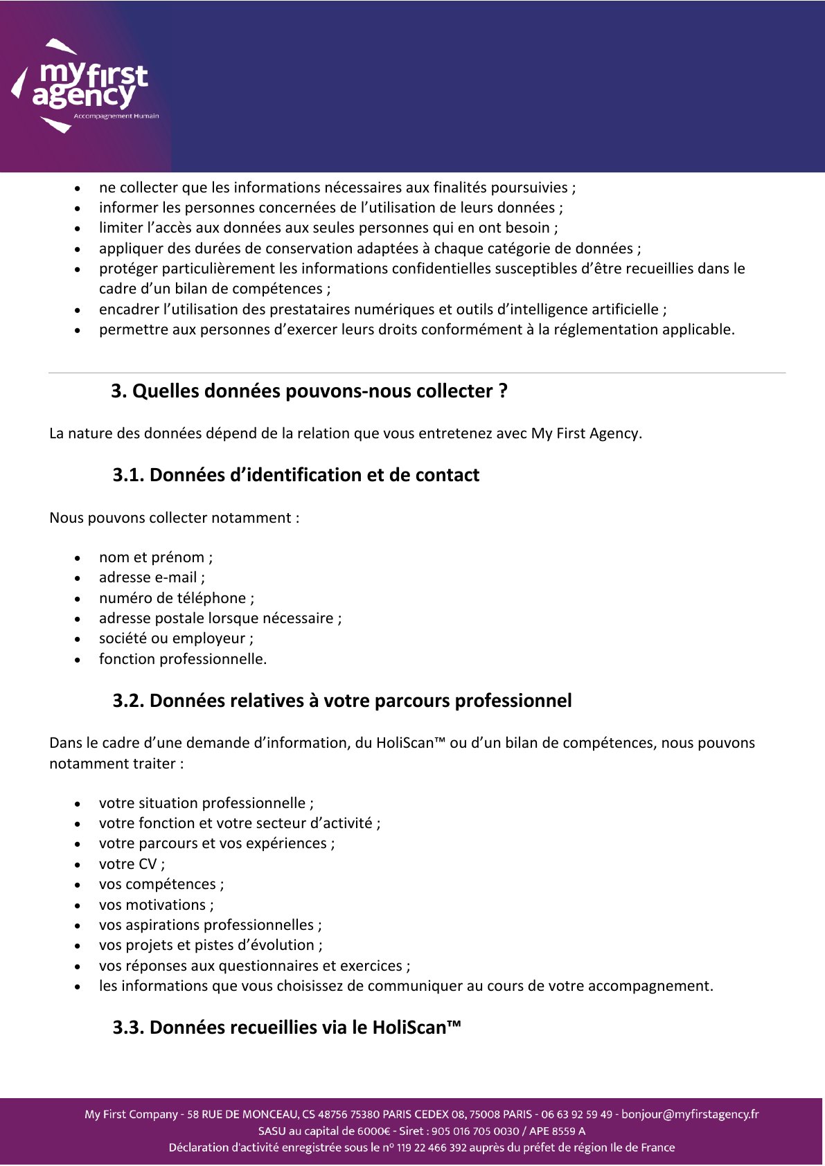 Politique de confidentialité — page 2 sur 14
