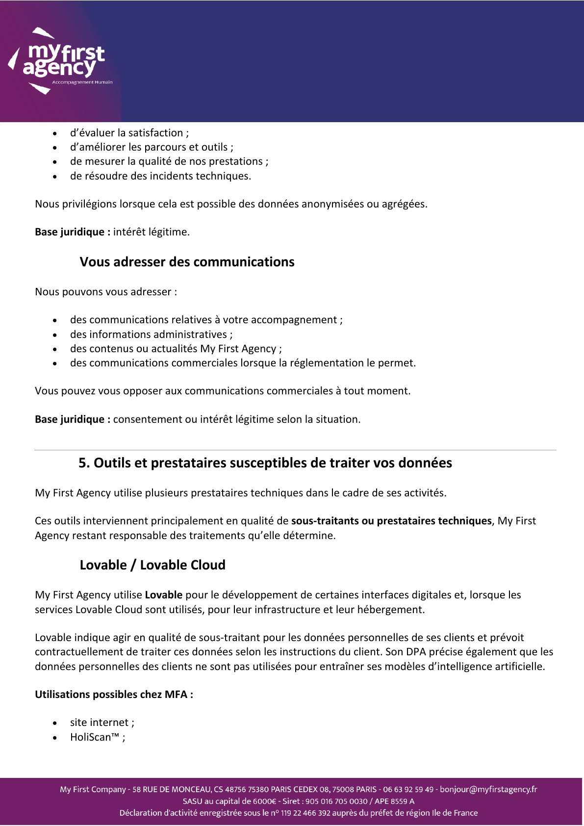 Politique de confidentialité — page 6 sur 14