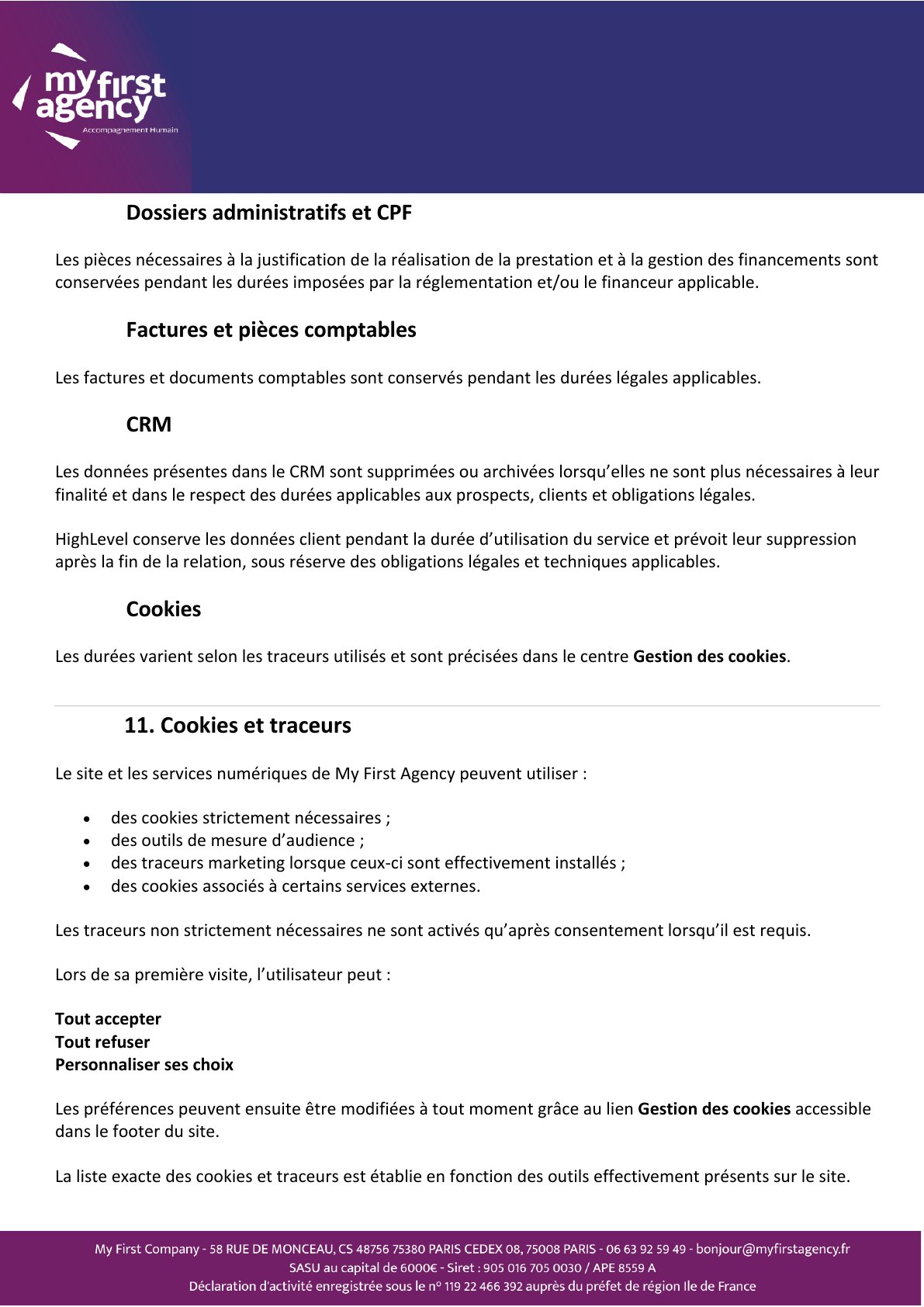 Politique de confidentialité — page 12 sur 14