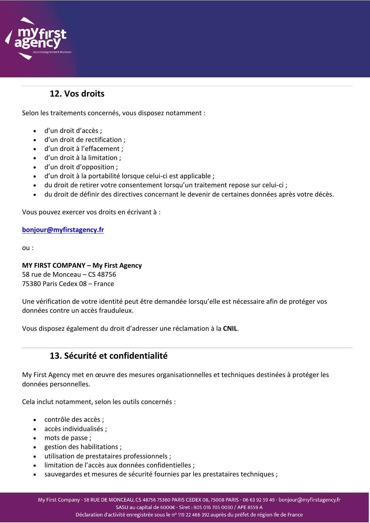 Politique de confidentialité — page 13 sur 14