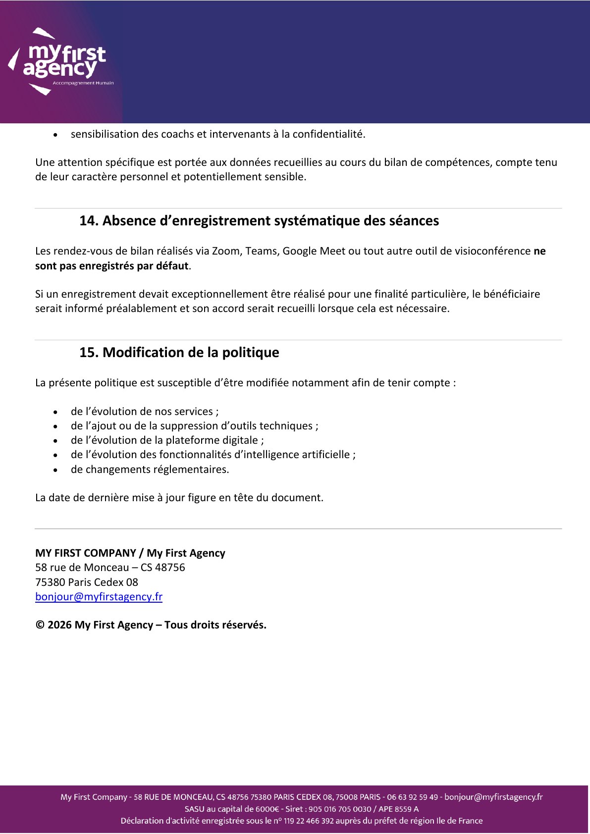 Politique de confidentialité — page 14 sur 14